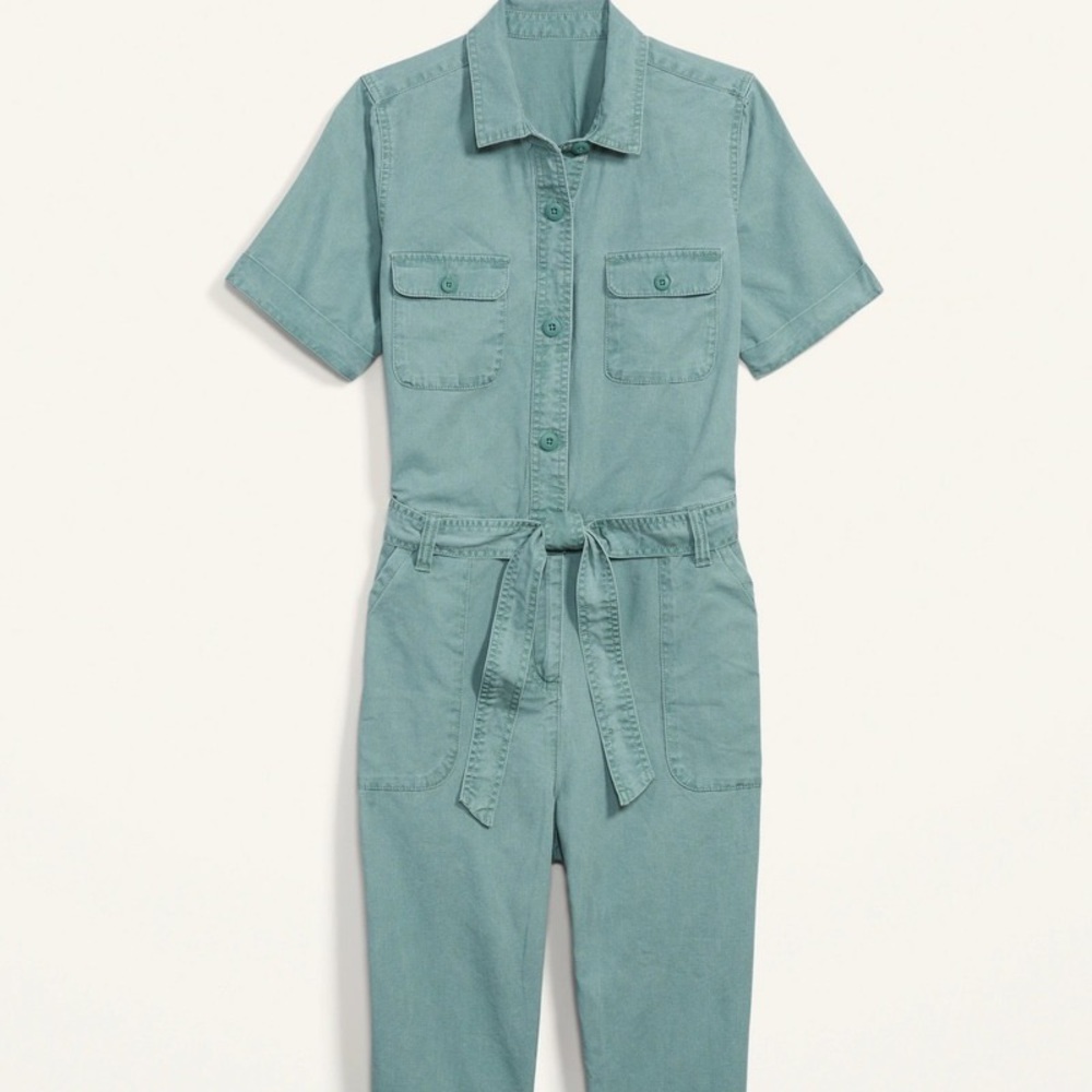 Old Navy short-sleeve cotton jumpsuit in Sage green Size XL
